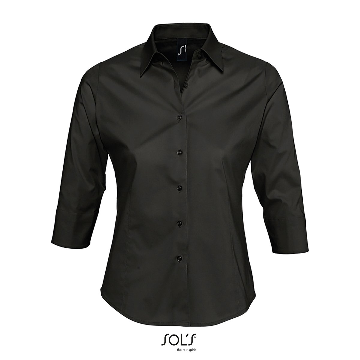SOL´S Camicetta stretch con maniche 3/4 da Donna, Dark Blue M, L631 – immagine 3