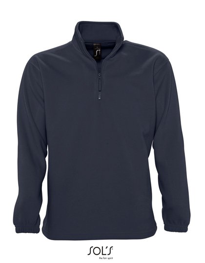 SOL´S Pullover in pile Half-Zip con coulisse, Black S, L740 – Navy