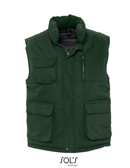 SOL´S Wattierte Herren Weste mit Taschen, Black M, L865 – Fir Green