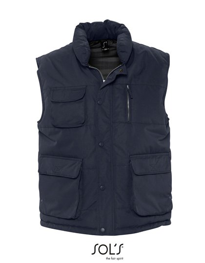 SOL´S Wattierte Herren Weste mit Taschen, Black M, L865 – Navy