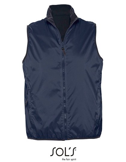 SOL'S Reversible Bodywarmer with Fleece Lining, Black XS, L867 – Navy