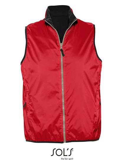 SOL'S Reversible Bodywarmer with Fleece Lining, Black XS, L867 – Red