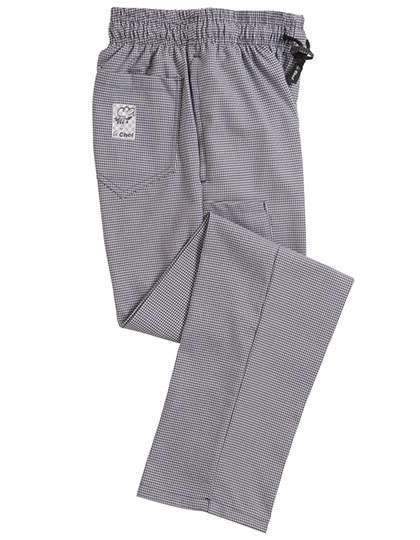 Le Chef Pantalon de restauration avec cordon de serrage et poches – Blue Check