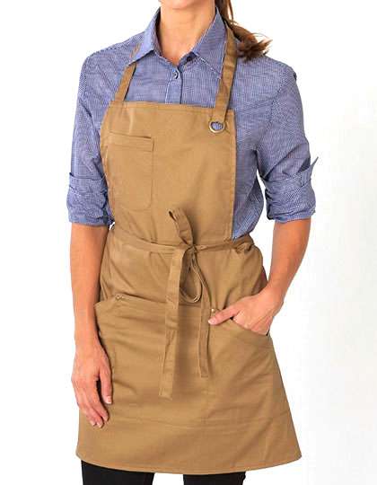 Le Chef Prep Latzschürze mit großen Taschen, Denim-Look