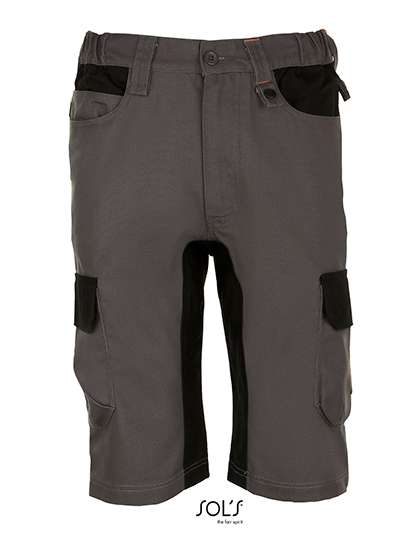 SOL´S Men´s Workwear Bermudas - Impulse Pro Dark Grey (Solid)/Black XXL (50) (LP01562)