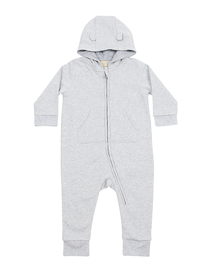 Larkwood Kleinkind Fleece Overall mit Kapuze – Heather Grey