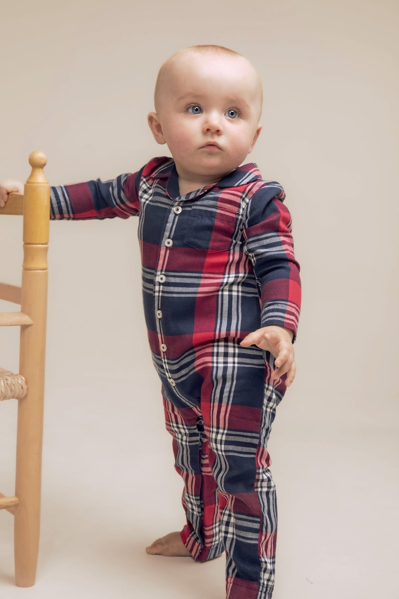 Larkwood Tartan Overall aus Flanell für Babys