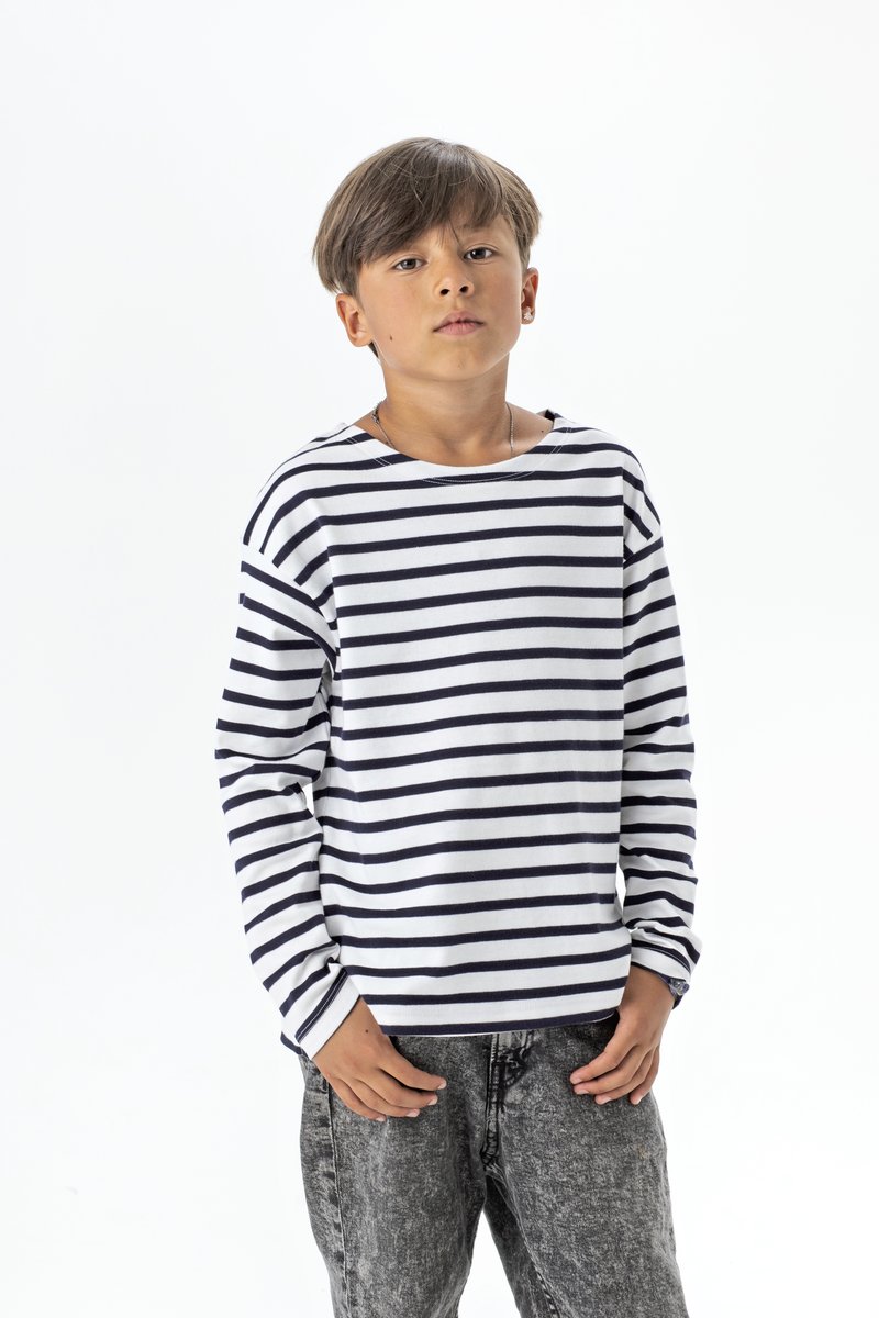 Mantis Kids Breton Langarmshirt Bio-Baumwolle für Kinder