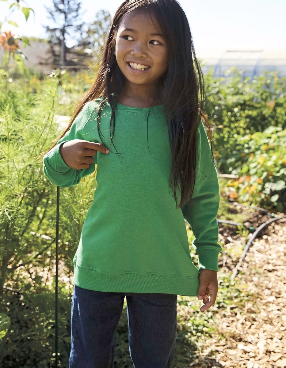 Neutral Fairtrade Kinder-Sweatshirt mit Fleecefutter