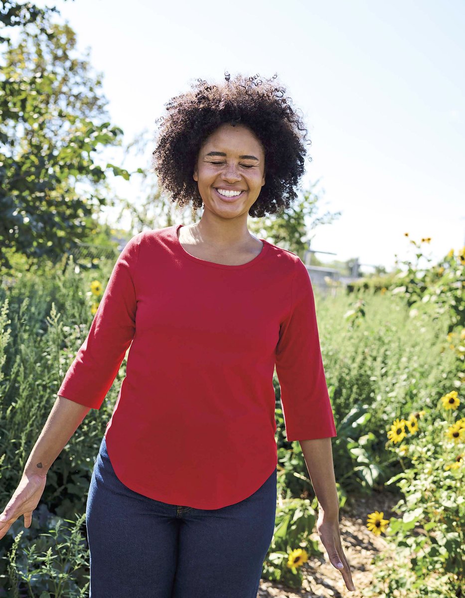 Neutral T-Shirt aus Bio-Baumwolle, 3/4-Ärmel für Damen