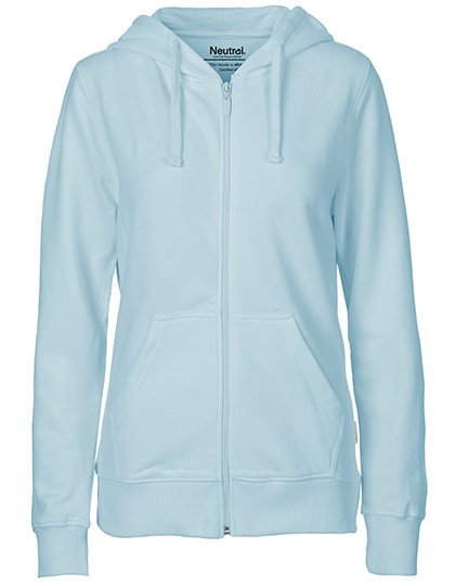 Neutral Felpa con Cappuccio e Zip in Cotone Biologico da Donna – Light Blue