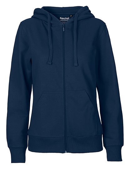 Neutral Felpa con Cappuccio e Zip in Cotone Biologico da Donna – Navy