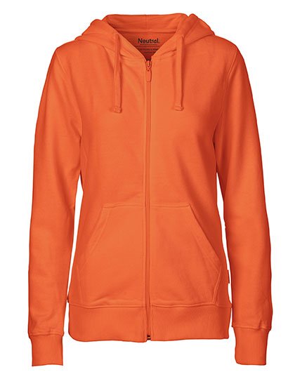 Neutral Felpa con Cappuccio e Zip in Cotone Biologico da Donna – Orange