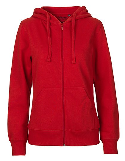 Neutral Felpa con Cappuccio e Zip in Cotone Biologico da Donna – Red