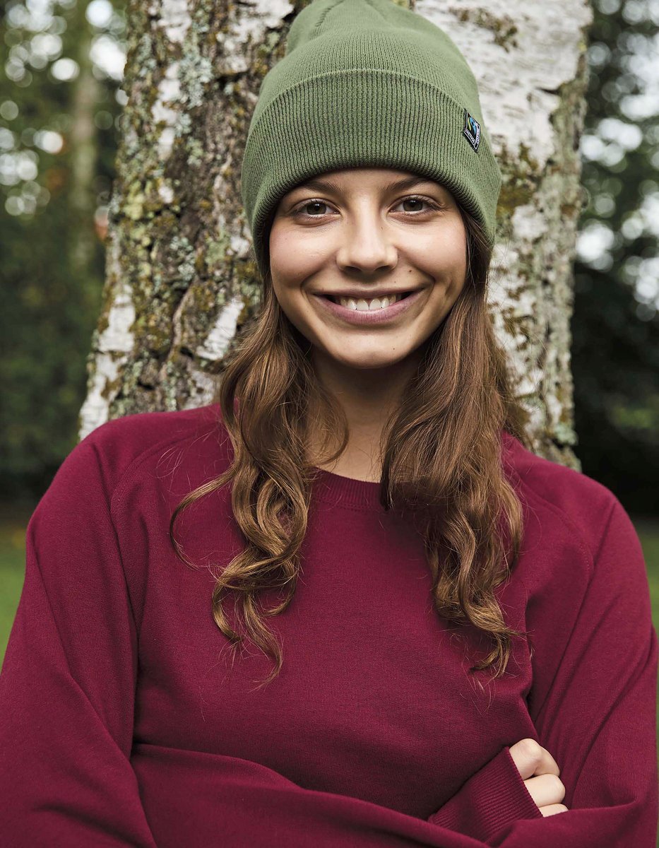 Neutral Klassische Beanie aus Bio-Baumwolle