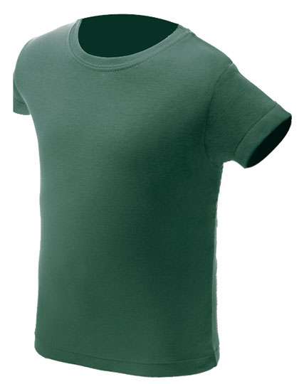 Nath T-shirt à col côtelé pour enfants, Black 0/2, NH140K – Bottle Green