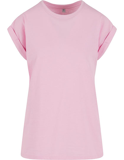 Ladies Extended Shoulder Tee – Soft Pink