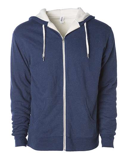 Independent Giacca con Cappuccio Foderata Sherpa con Fori per Pollici, Burgundy Heather/Natural XS, NP352 – Navy Heather/Natural