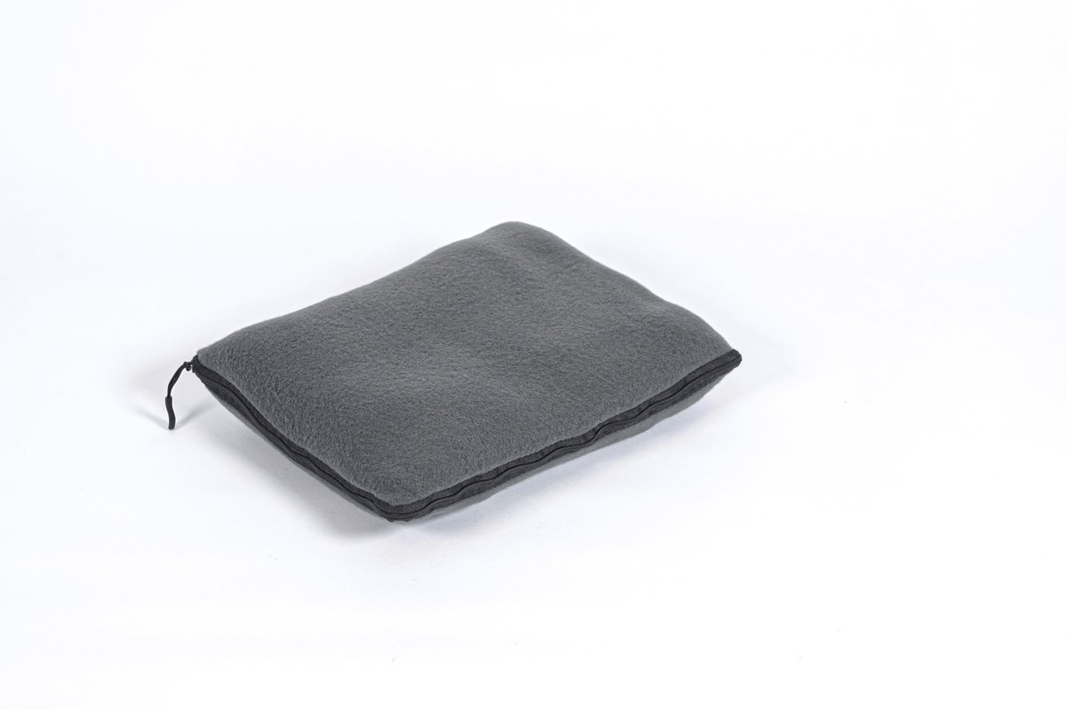 L-merch Mikrofleece-Decken-Kissen-Set Grau Recycled
