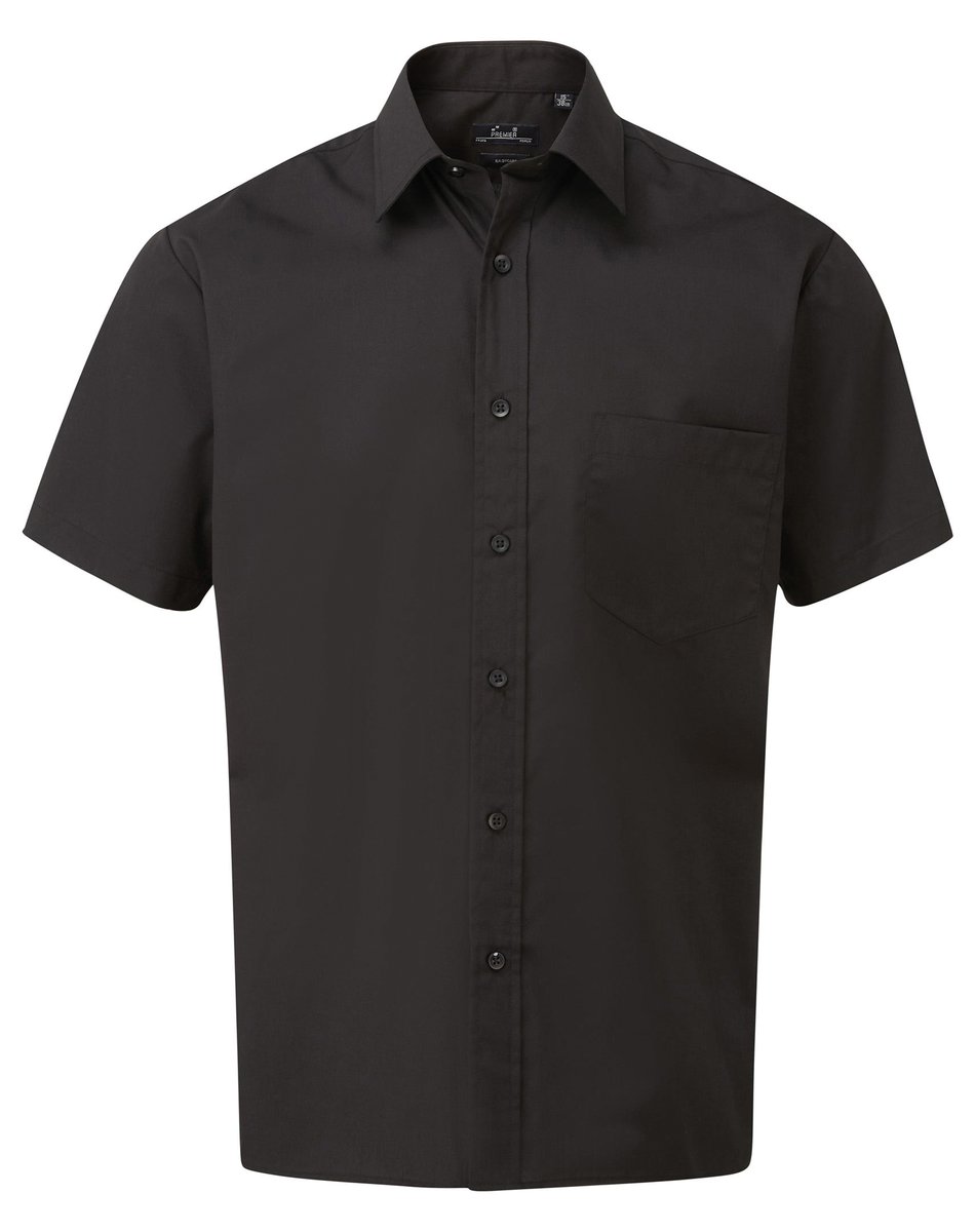 Premier Workwear Men´s Poplin Short Sleeve Shirt Red 47 (18H) (PW202), PW202 – Bild 3