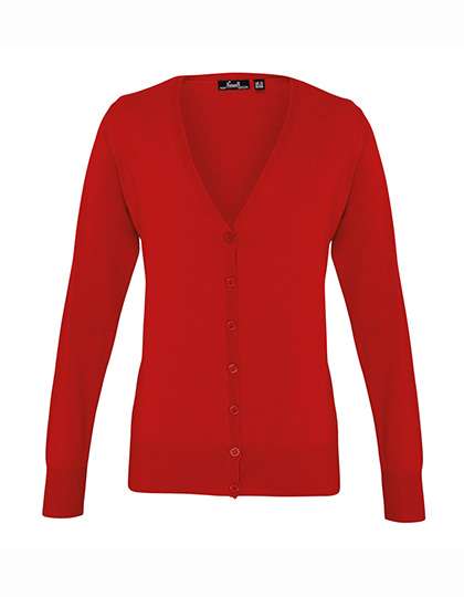Premier Workwear Women´s Button Through Knitted Cardigan Red S (10) (PW697), PW697 – Red
