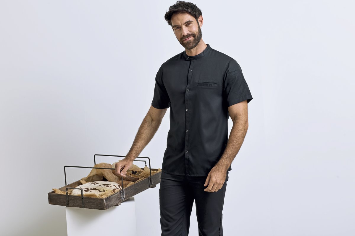 Premier Workwear Recyceltes Kurzarm-Hemd mit Stehkragen