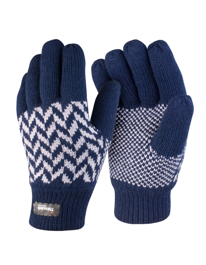 Result Winter Essentials Gants à motifs avec doublure Thinsulate™ – Navy/Grey