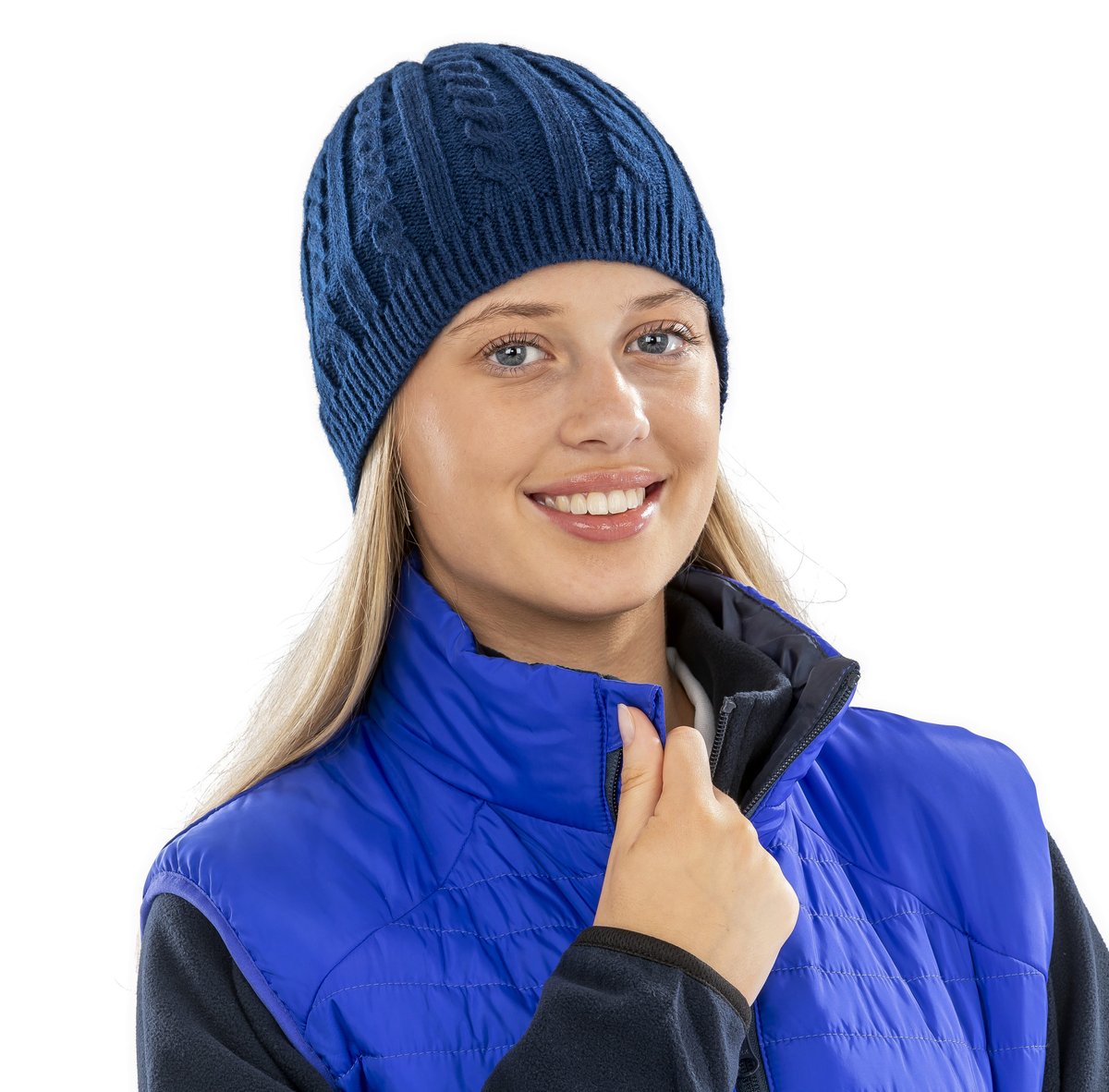 Result Winter Essentials Chapeau Mariner en grosse maille avec polaire, Burnt Orange One Size, RC370 – image 2
