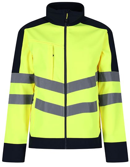 Regatta High Visibility Giacca Softshell Hi-Vis con tasche – Yellow/Navy