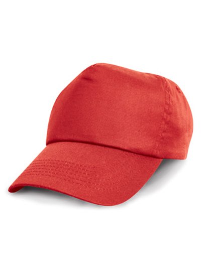 Result Headwear Baumwoll-Cap mit 5-Panel-Design, Black Wide, RH05 – Red