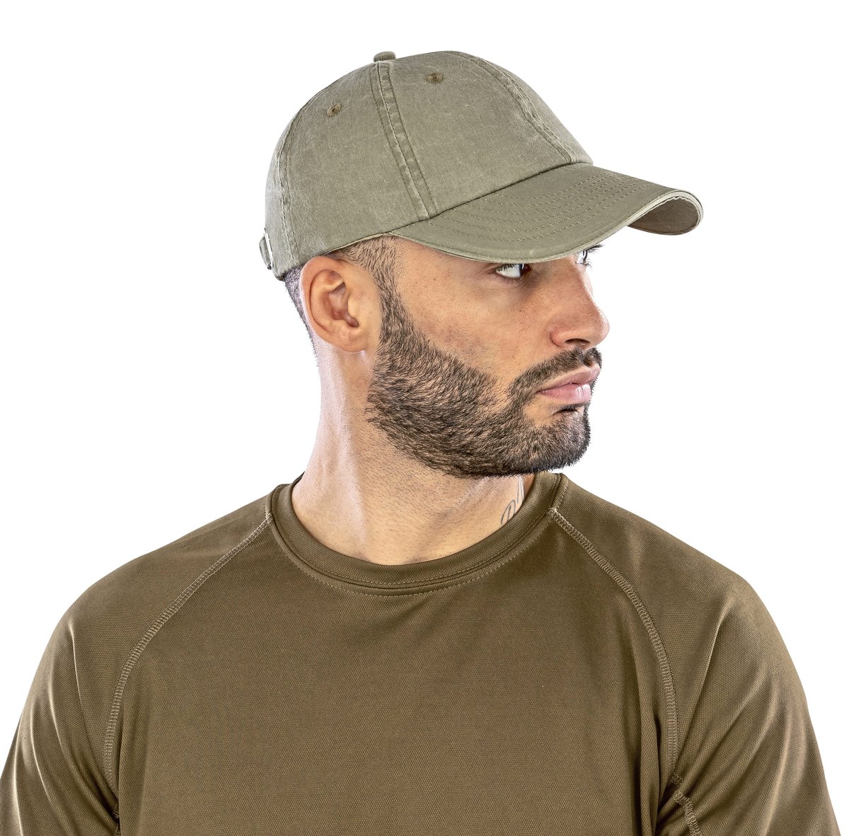Result Headwear Washed Baumwoll-Cap mit Sandwich-Schirm