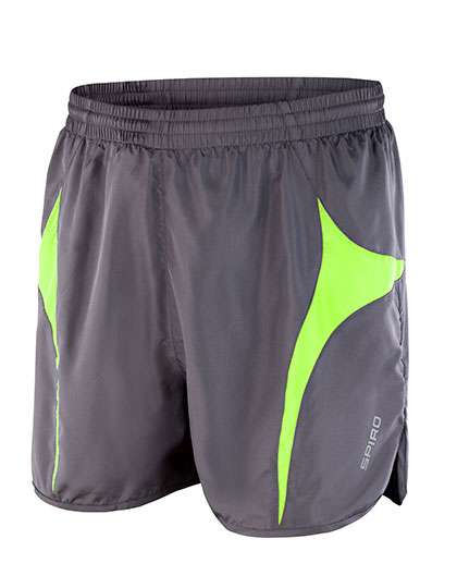 SPIRO Shorts da corsa leggeri Micro Lite con coulisse, Black/Grey XXS, RT183 – Grey/Lime