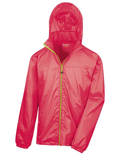 Result Lightweight Waterproof Urban Stowable Jacket – Raspberry/Lime