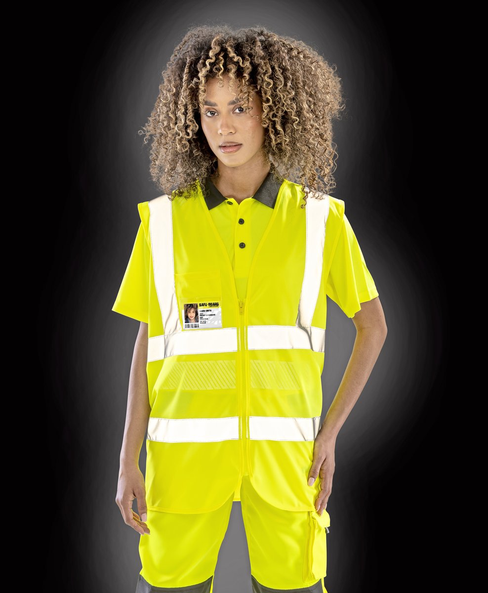 Result Safe-Guard Zip I.D. Safety Tabard Fluorescent Yellow XXL/3XL (RT202)