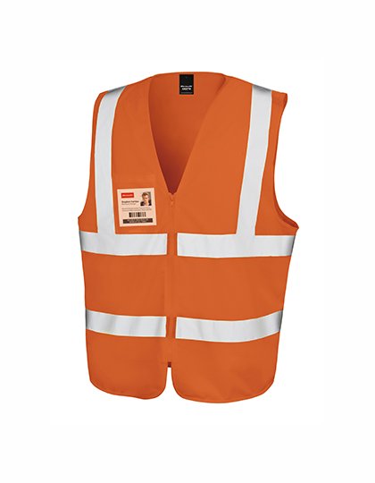 Result Safe-Guard Zip I.D. Safety Tabard Fluorescent Orange S/M (RT202) – Fluorescent Orange