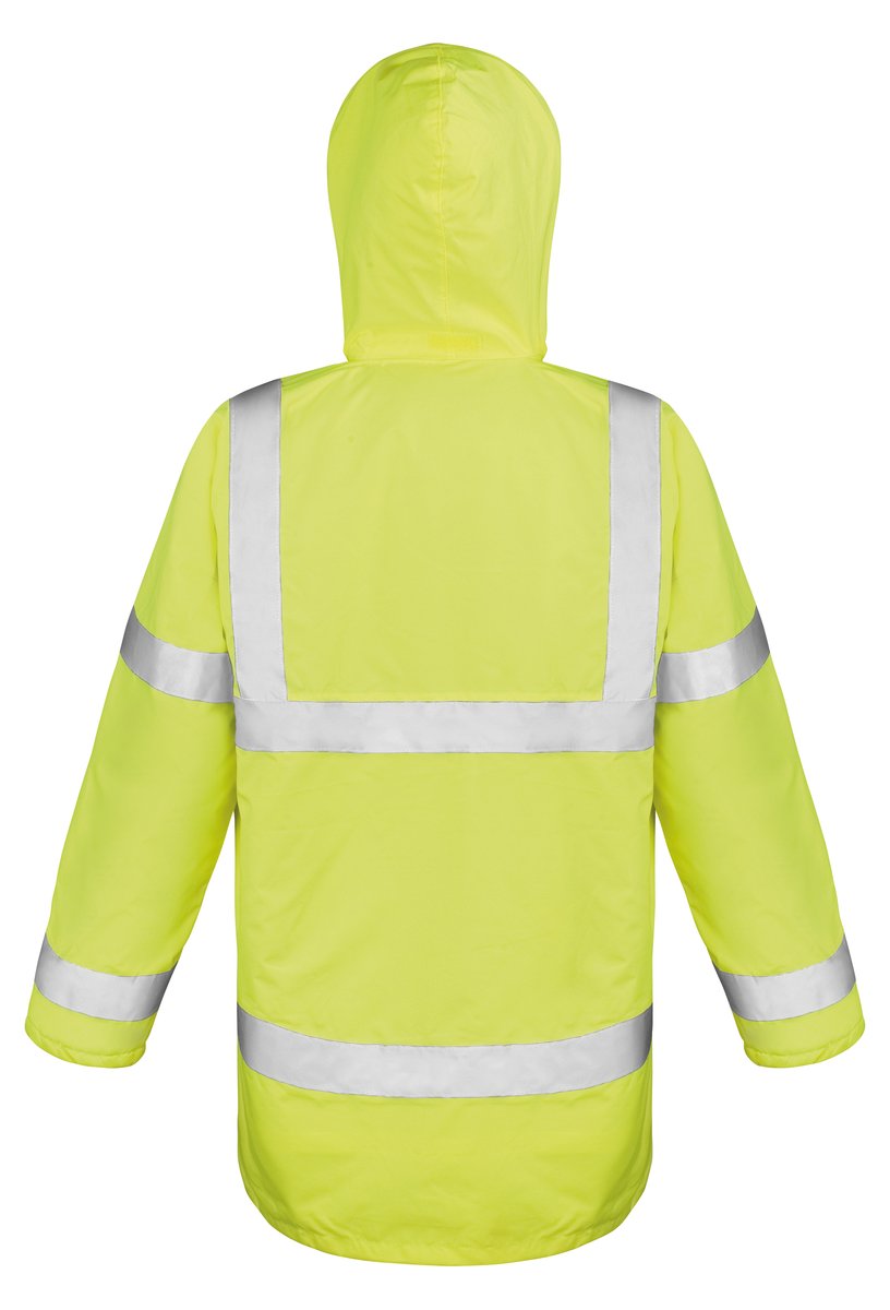 Result Safe-Guard High-Visibility Motorway Coat mit Kapuze, Fluorescent Yellow L, RT218X – Bild 4