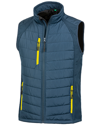 Result Genuine Recycled Recycled Compass Softshell Weste Herren, Navy/Navy 4XL, RT238 – Navy/Yellow