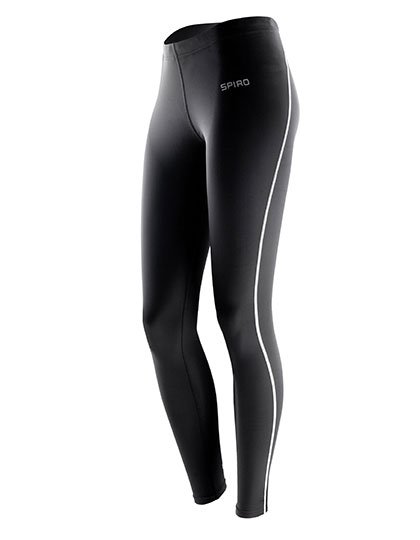 SPIRO Performance Leggings with Slim Cut for Women, Black M/L, RT251F