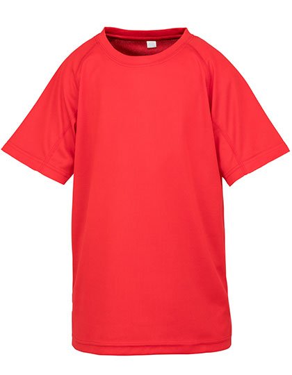 SPIRO Junior Performance Aircool T-Shirt 135 g/m², White XS (3-4), RT287J – Red
