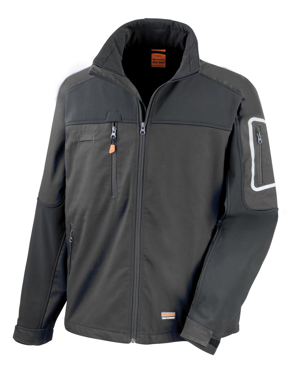 Result Work-Guard Giacca Softshell Sabre Stretch con Pile, Black/Black S, RT302 – immagine 3