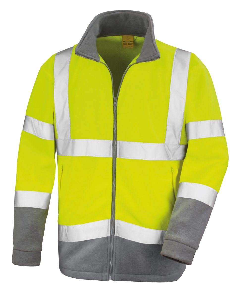 Result Safe-Guard Veste en microfibre polaire fluorescente avec réflecteurs, Fluorescent Yellow/Workguard Grey L, RT329 – image 3