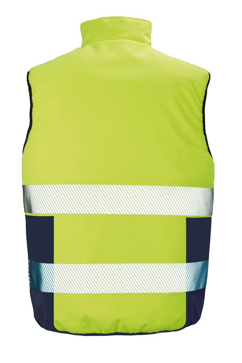 Result Safe-Guard Gilet di sicurezza reversibile con tasche, Fluorescent Orange/Navy S, RT332 – immagine 4