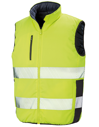 Result Safe-Guard Reversible Safety Vest with Pockets – Fluorescent Yellow/Navy