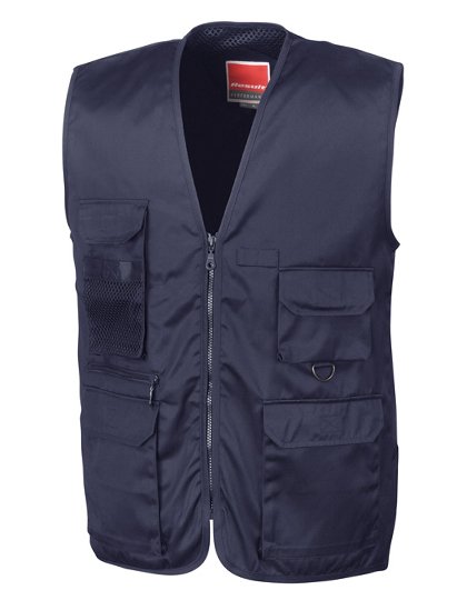 Result Work-Guard Safari Weste mit vielen Taschen, Orange XL, RT45 – Midnight Navy