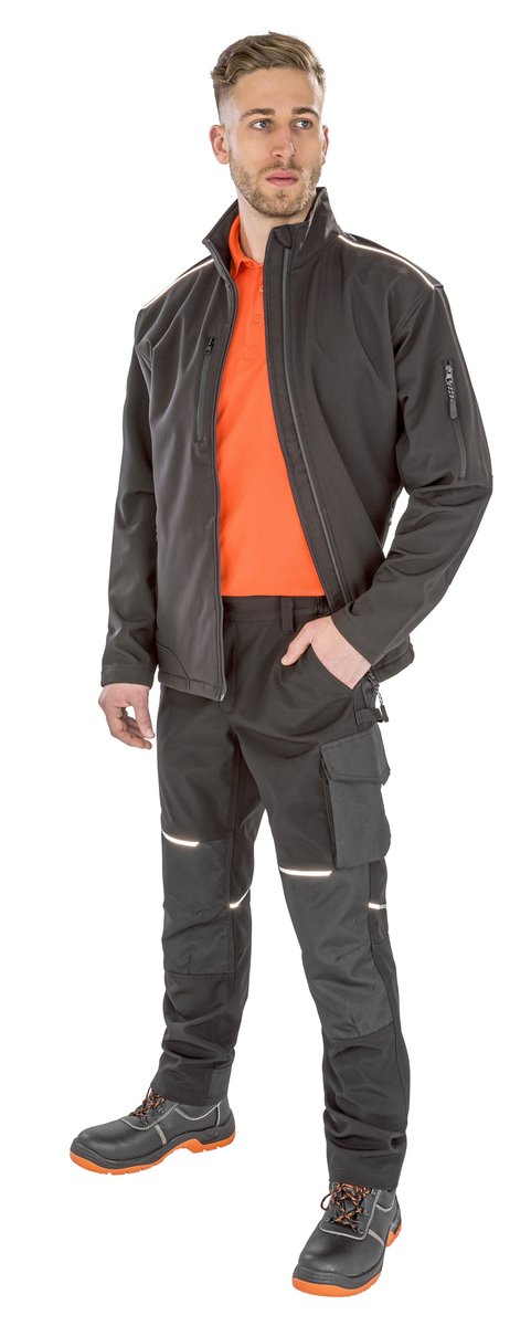 Result Work-Guard Slim Fit Softshell Arbeitshose mit Verstärkungen