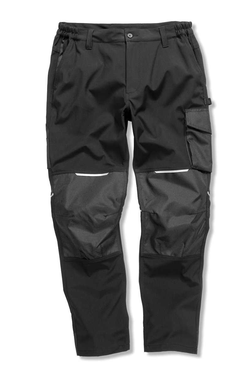 Result Work-Guard Slim Fit Softshell Work Trousers with Reinforcements, Black L, RT473 – image 3