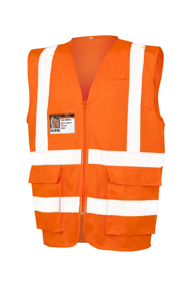 Result Safe-Guard Breathable Safety Vest with Reflectors, Fluorescent Orange XXL, RT479 – image 3