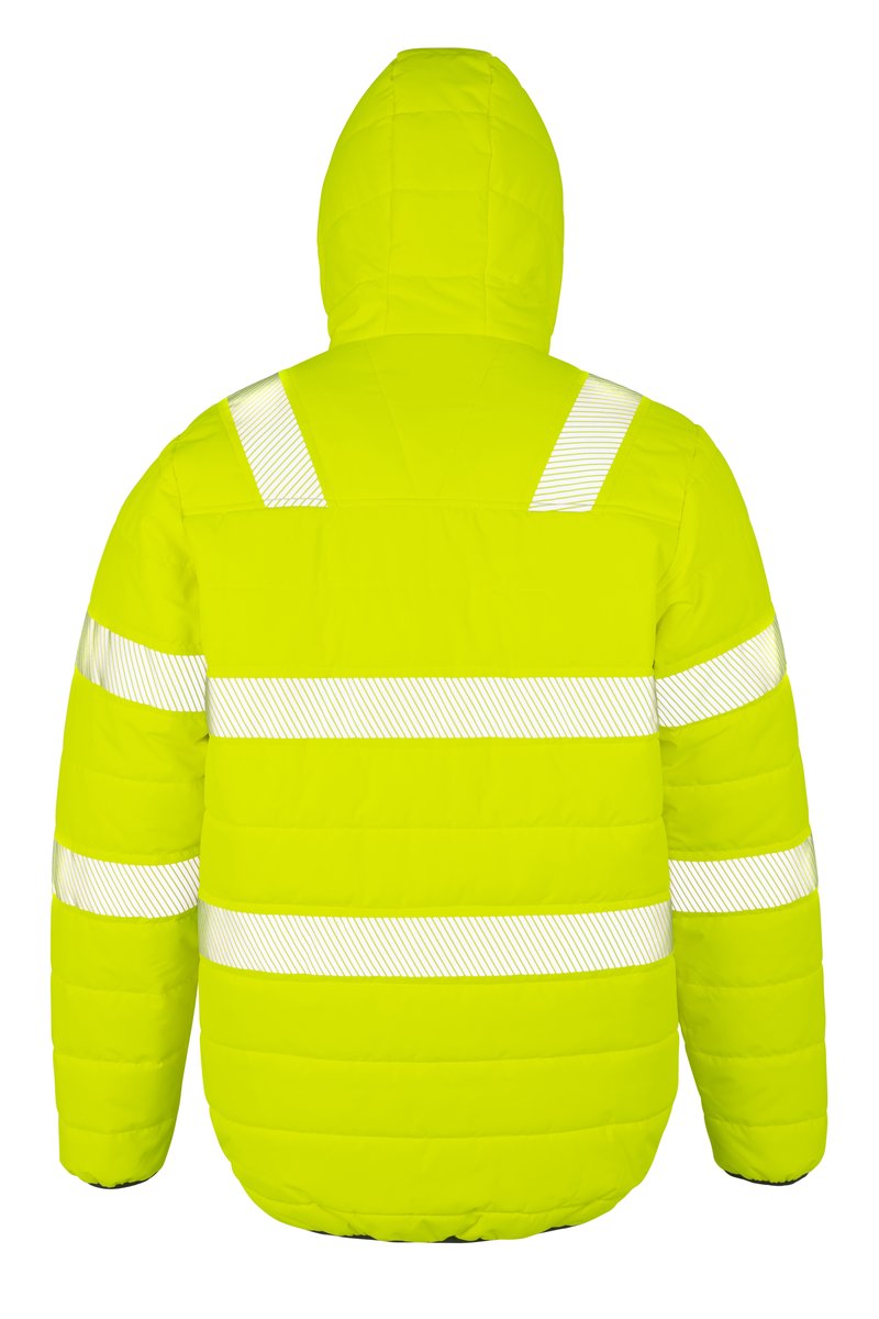 Result Genuine Recycled Recycelte Wattierte Sicherheitsjacke Orange, Fluorescent Yellow M, RT500 – Bild 4