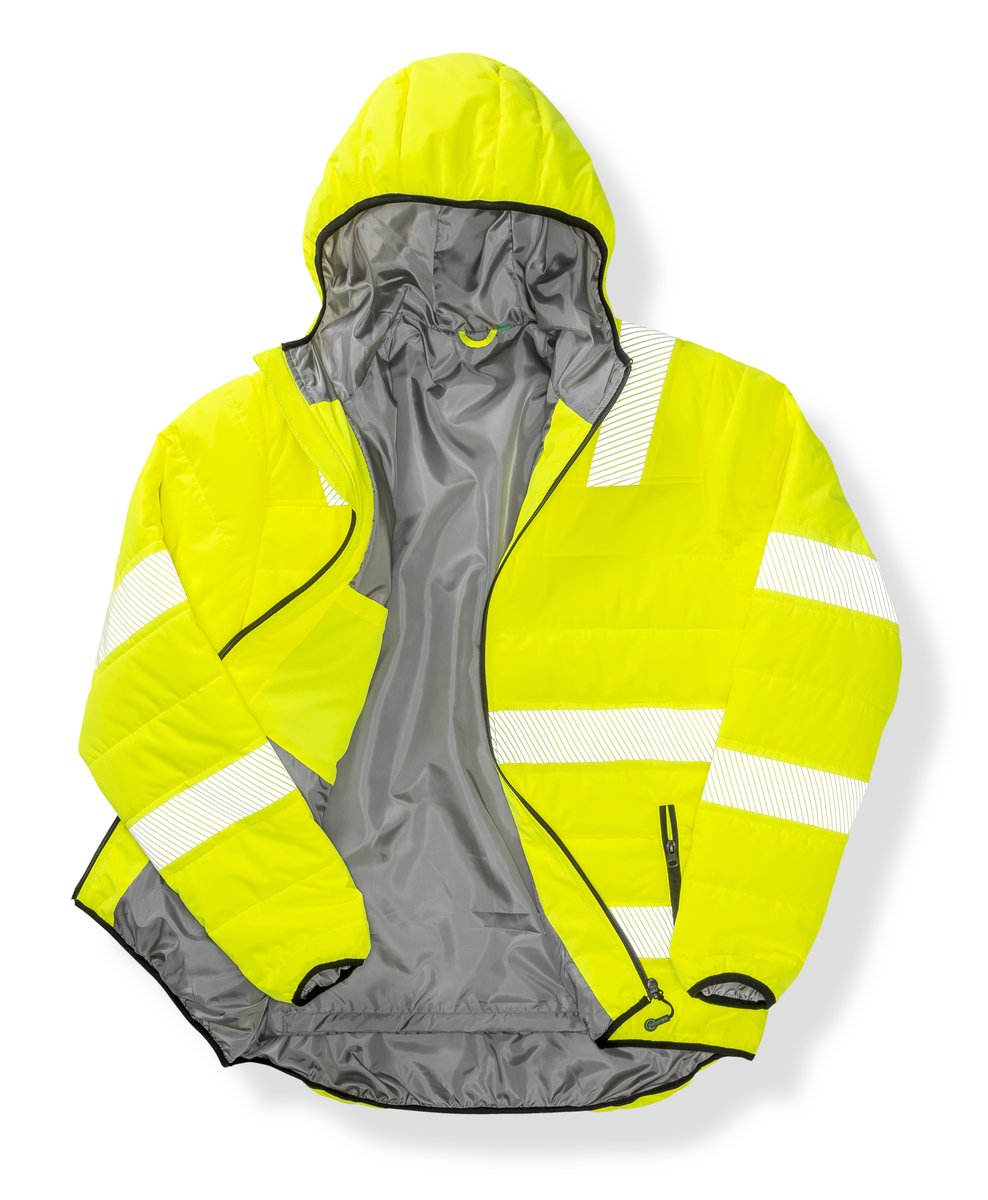 Result Genuine Recycled Recycelte Wattierte Sicherheitsjacke Orange, Fluorescent Yellow M, RT500 – Bild 7