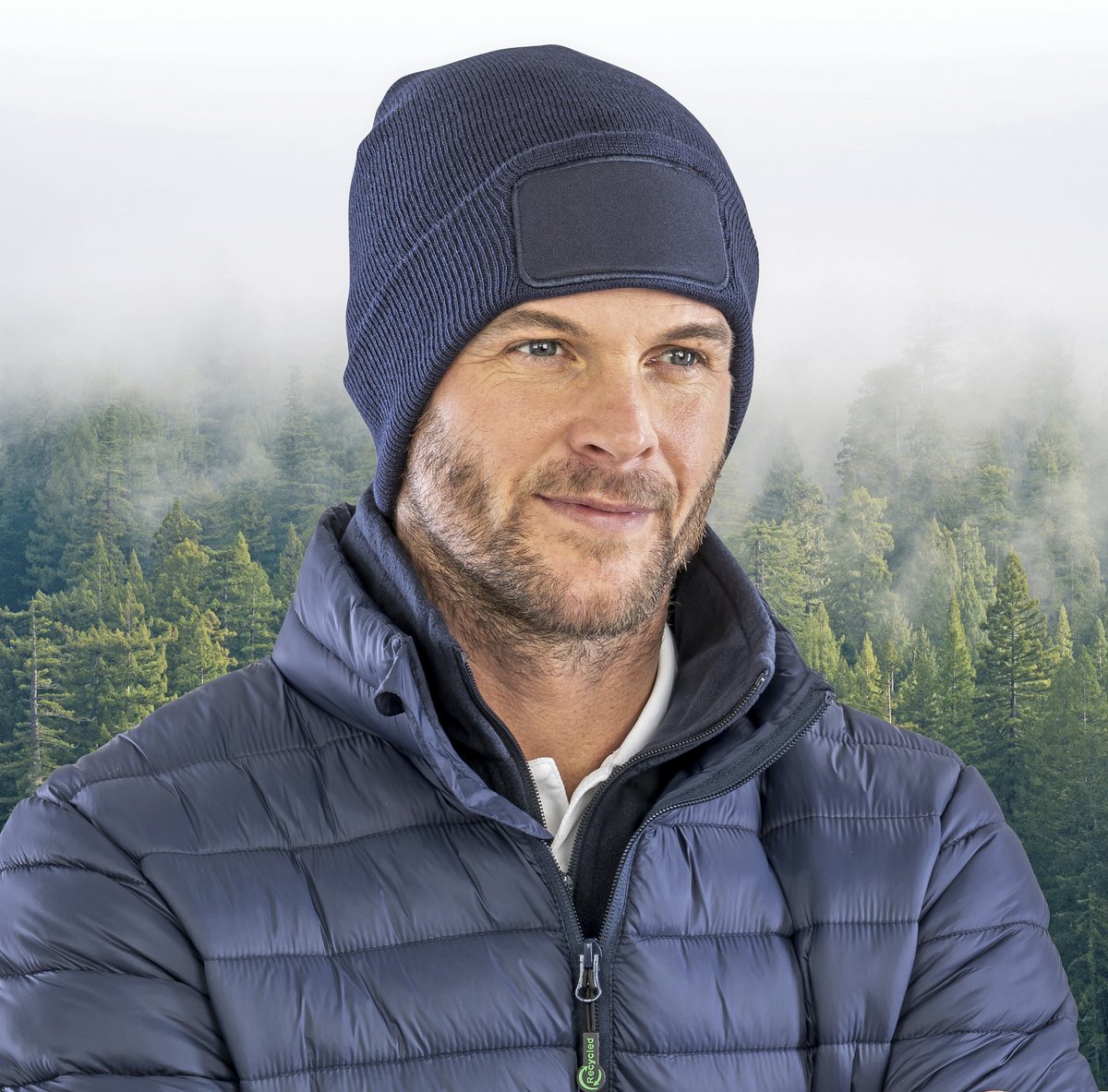 Result Genuine Recycled Recycled Double Knit Beanie mit Patch